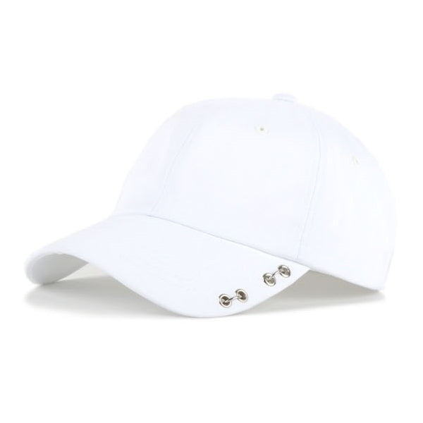 White Side Piercing Baseball Caps