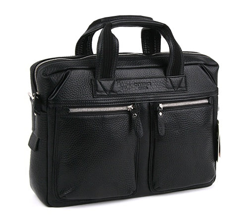 Black Genuine Leather Business Laptop Briefcases
