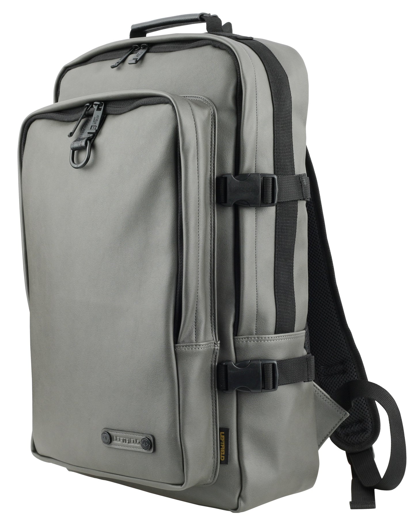 Grey Faux Leather Square Backpacks