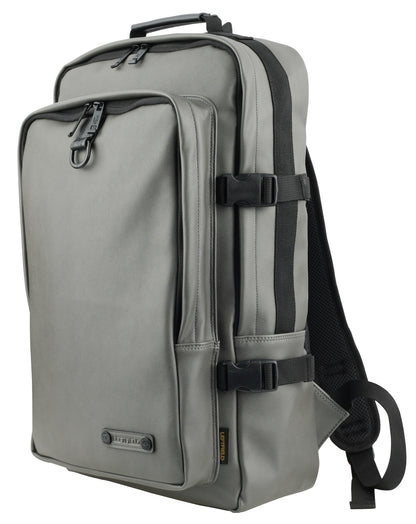 Grey Faux Leather Square Backpacks