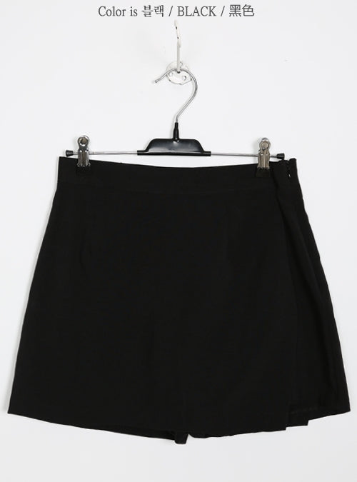 Wrap Linen Shorts Mini Skirts
