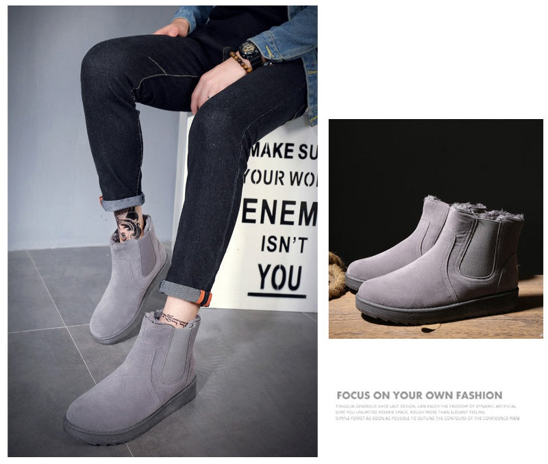 Gray Fur Chelsea Boots Shoes