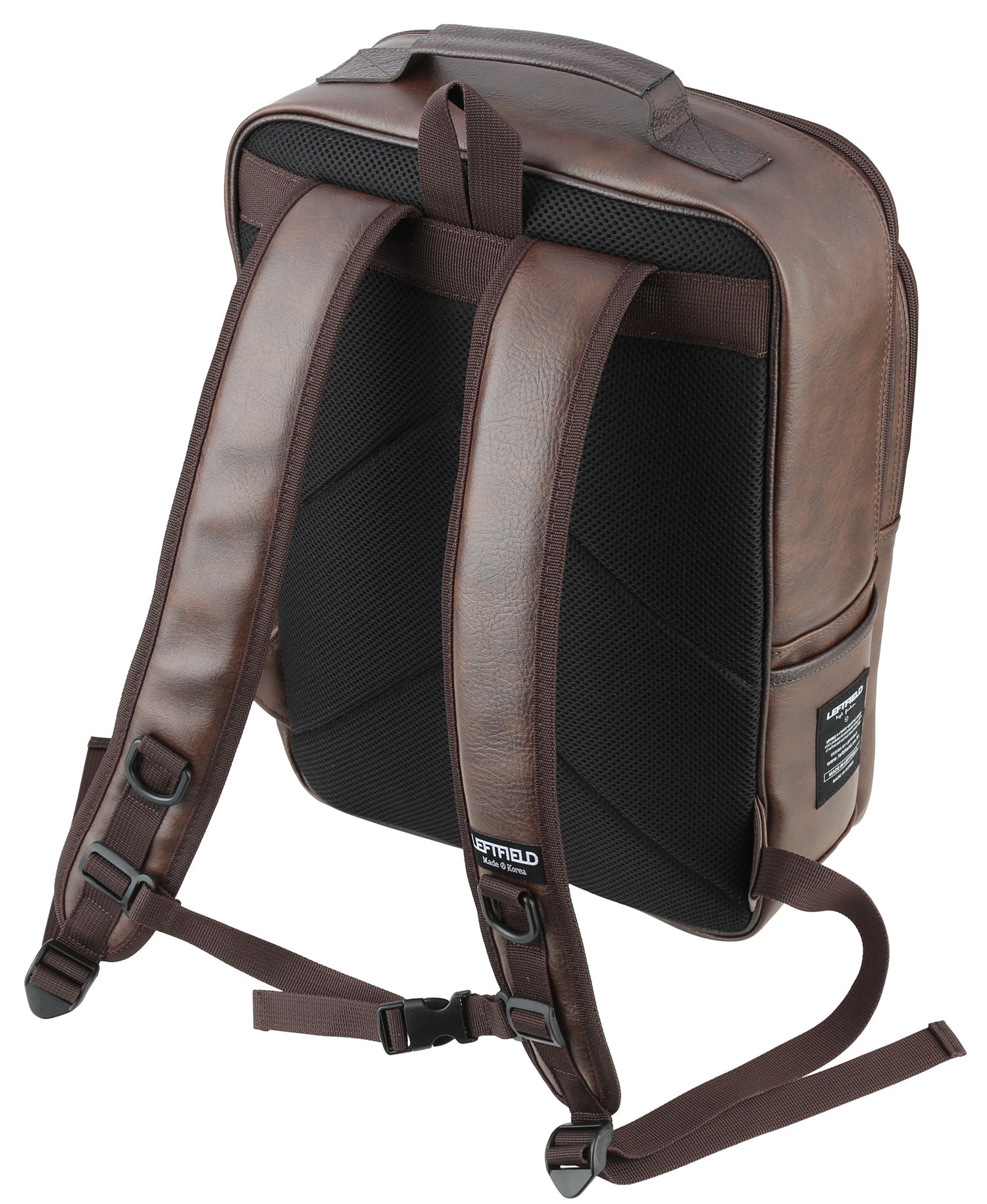 Dark Brown Vintage Faux Leather Casual Daypacks Backpacks