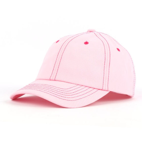 Pink Contrast Stitch Baseball Caps
