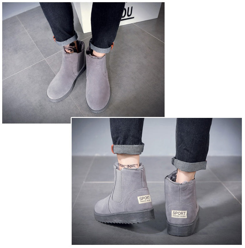 Gray Fur Chelsea Boots Shoes