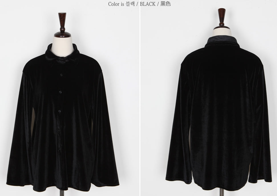 Black Chic Velvet Shirts