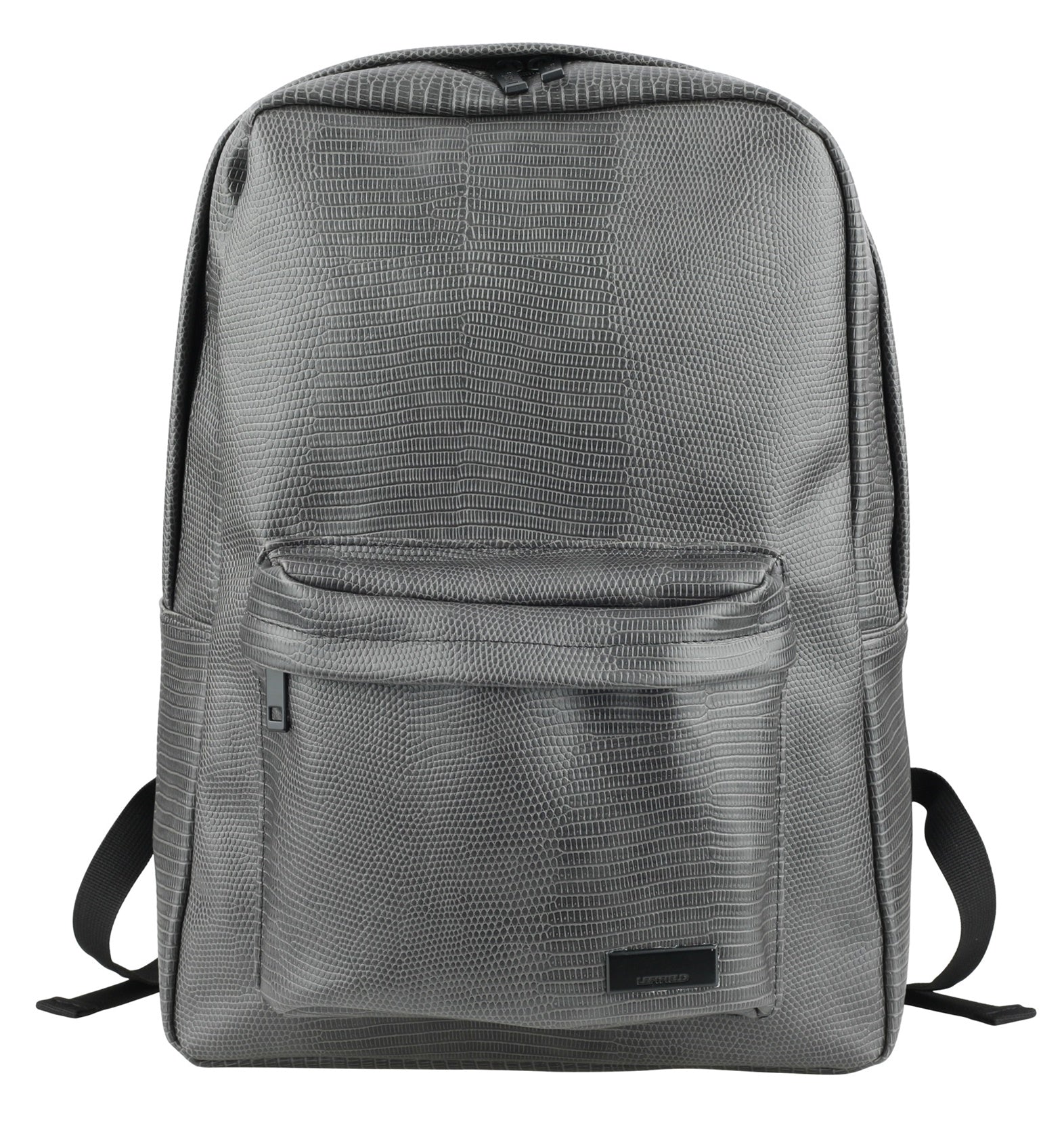 Gray Snakeskin Pattern Faux Leather School Backpacks