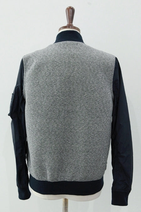 Gray Blue Hybrid Boyfriend Baseball Bomber Jackets