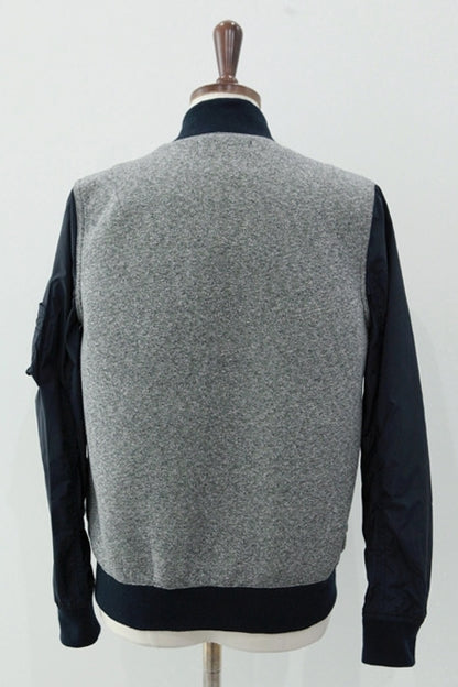 Gray Blue Hybrid Boyfriend Baseball Bomber Jackets