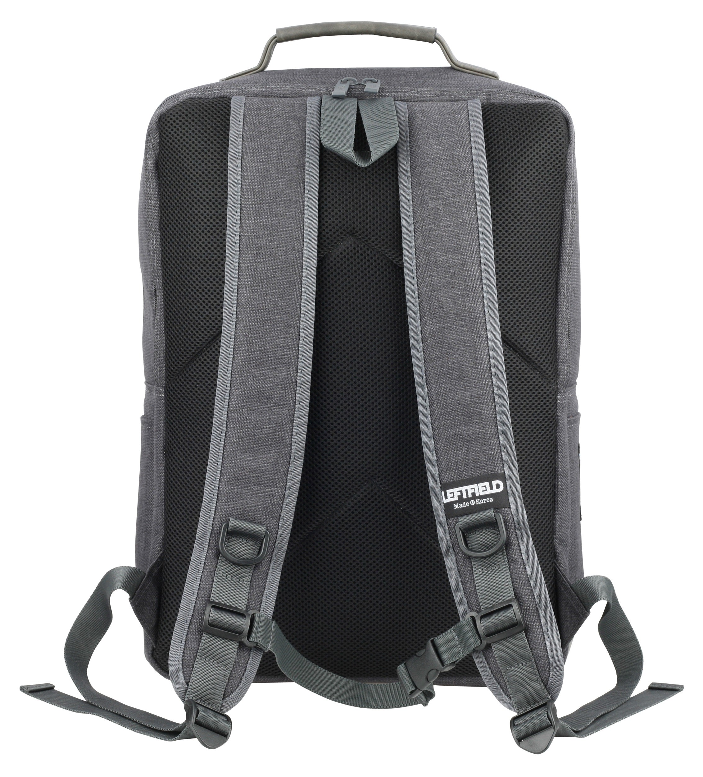 Black Canvas Faux Leather Paneled Casual Laptop Backpacks