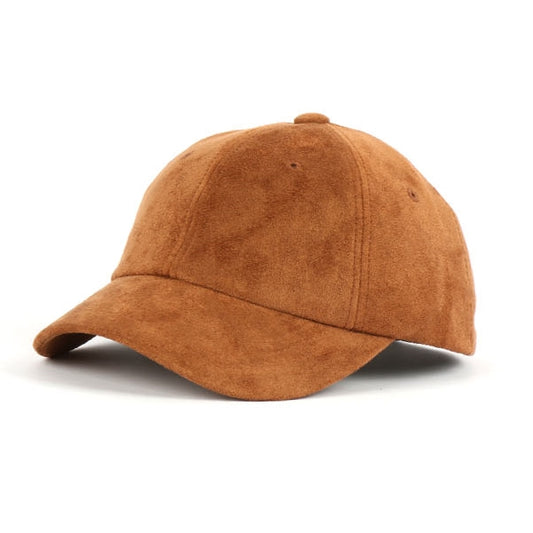 Camel Synthetic Suede Baseball Caps