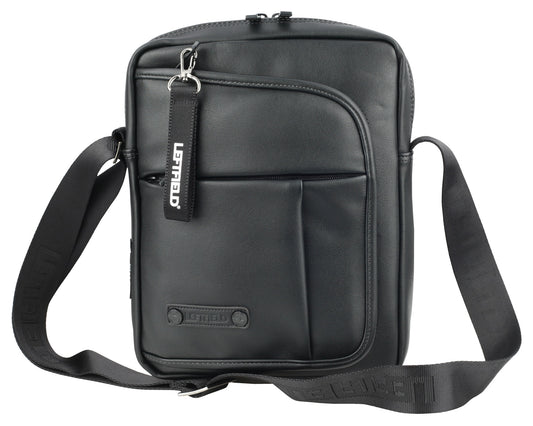 Black Faux Leather Square Crossbody Bags