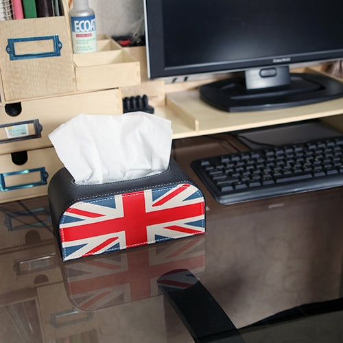 Union Jack Faux Leather Tissue Boxes Holders