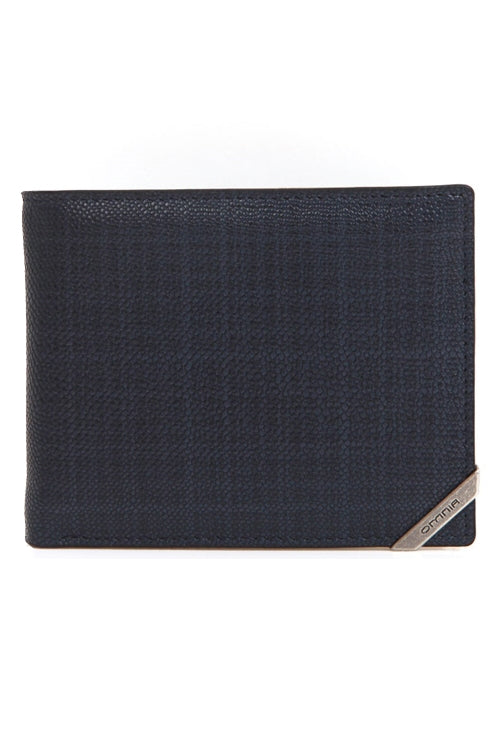 Navy Blue Genuine Cowhide Leather Bifold Wallets