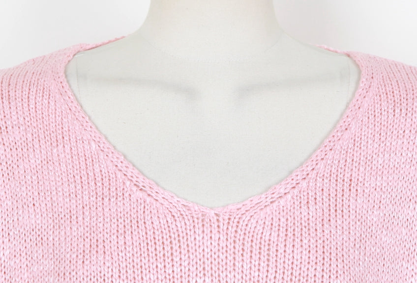 Loose Scoop Neck Knitted Sweaters