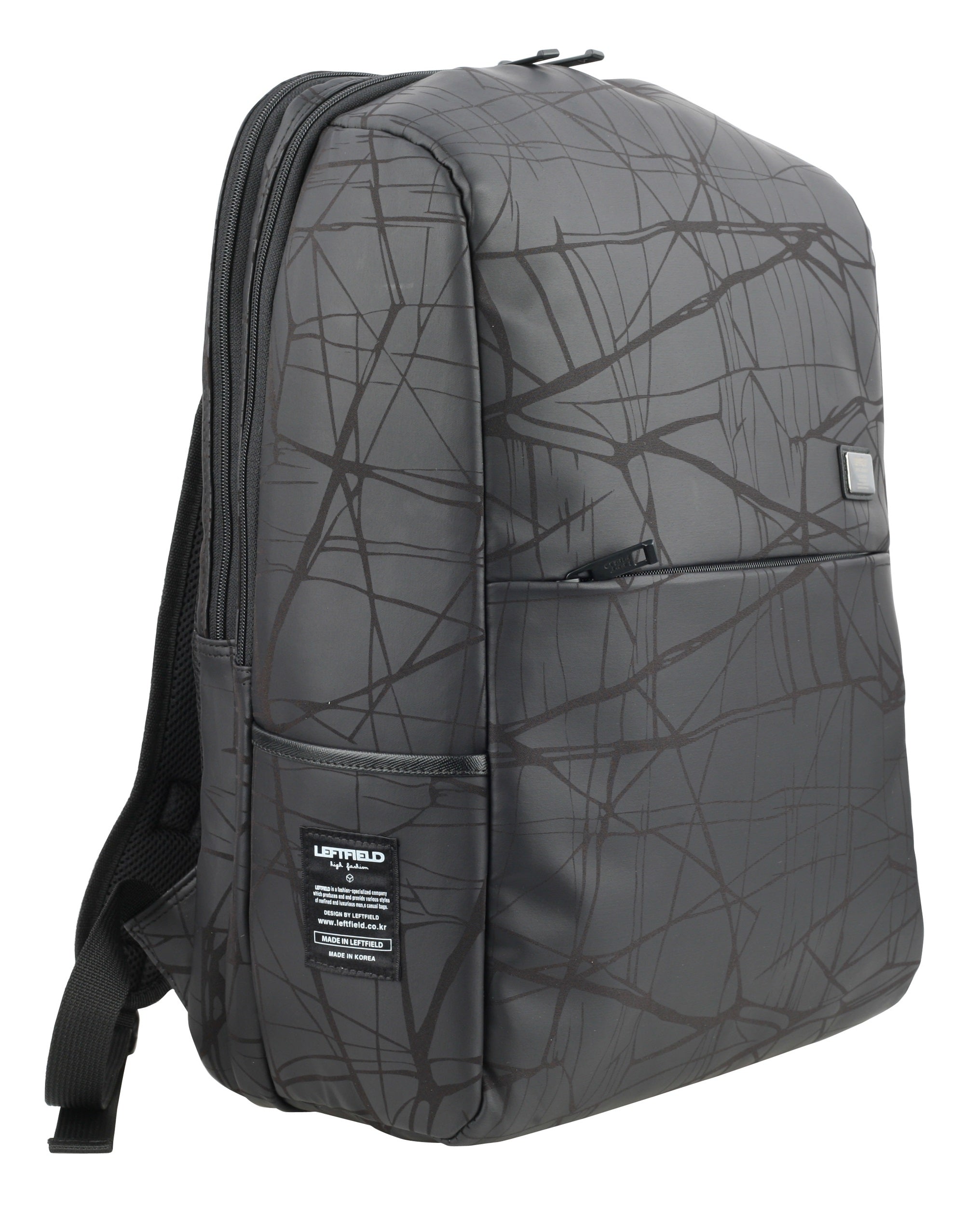 Spider Web Black Faux Leather Backpacks