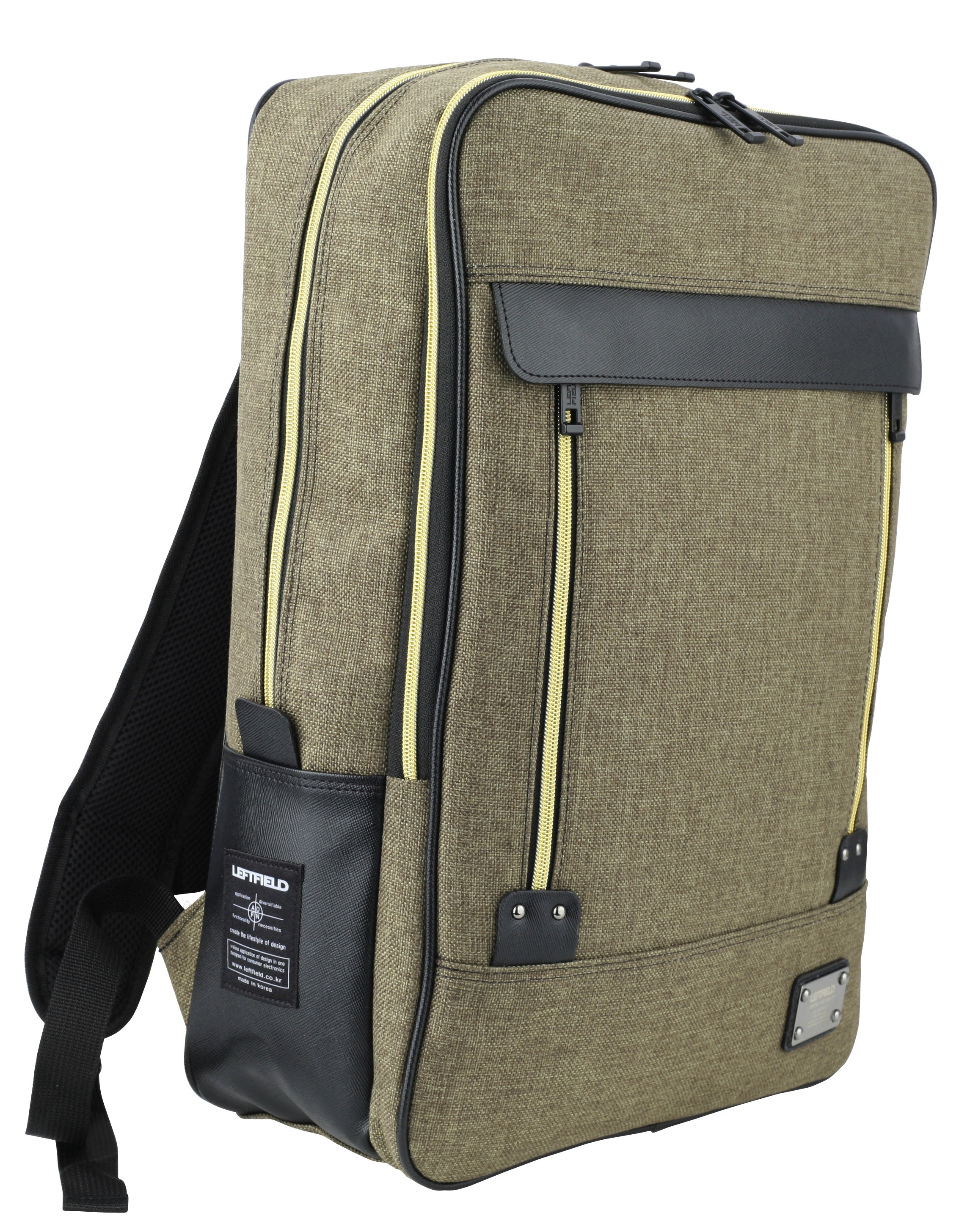 Khaki Casual Square Laptop Backpacks