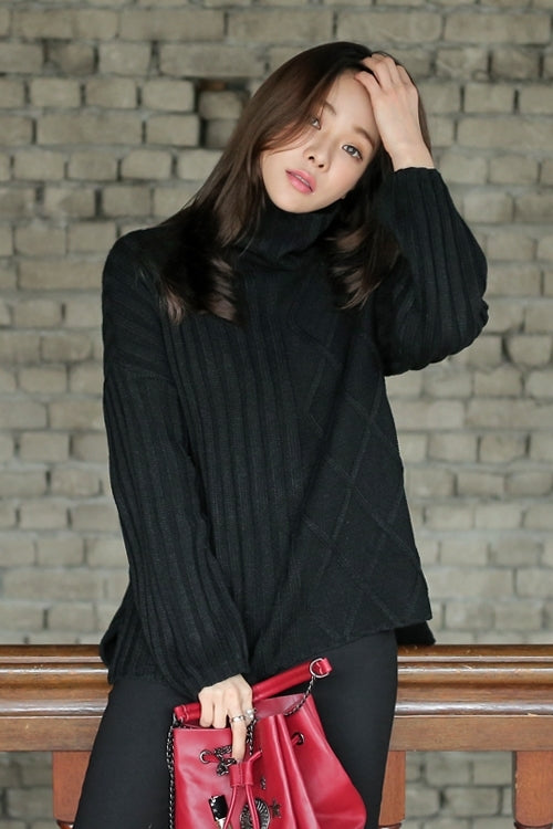 Cozy Pattern Mixed Turtleneck Sweaters