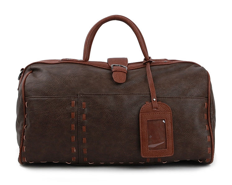 Brown Vintage Synthetic Leather Duffle Gym Bags
