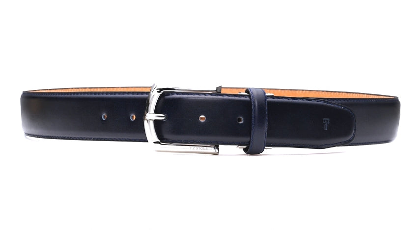 Navy Blue Classic Soft Genuine Italy Calf Leather Belts