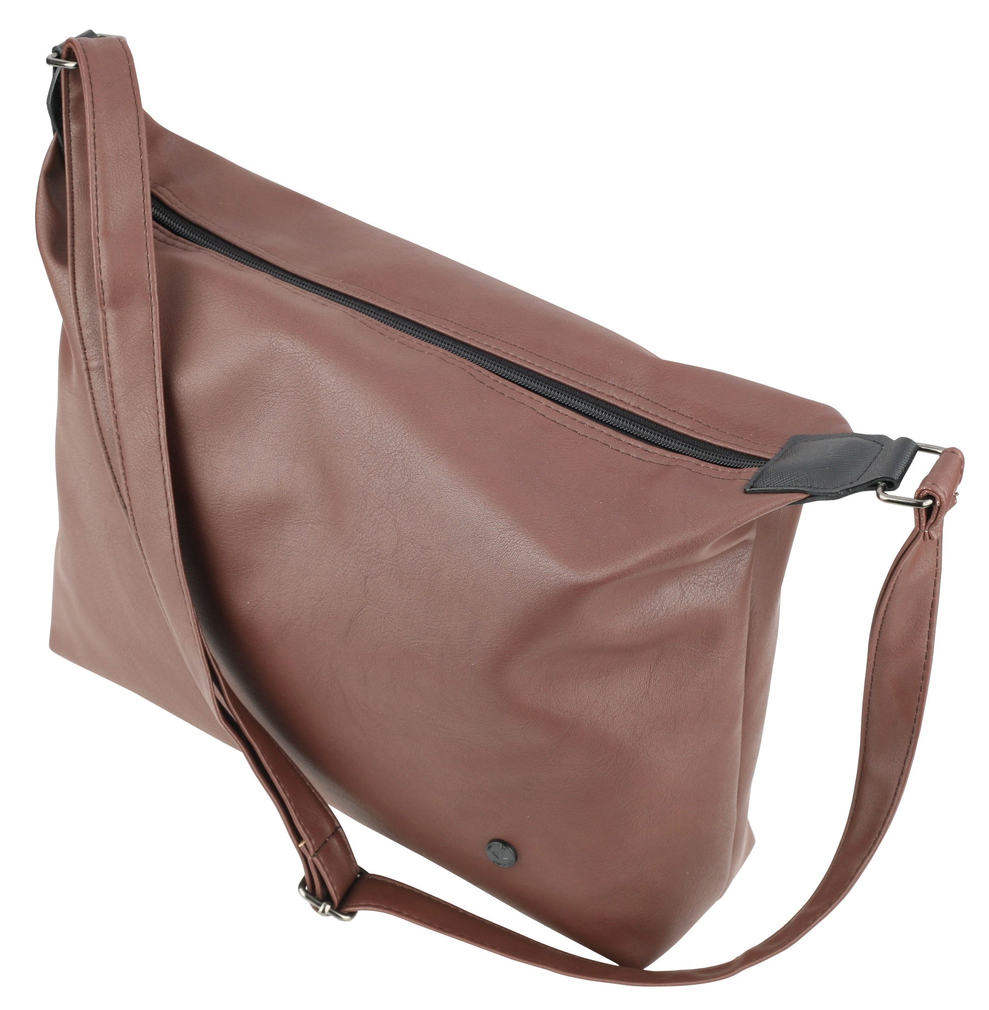 Tan Faux Leather Crossbody Messenger Bags