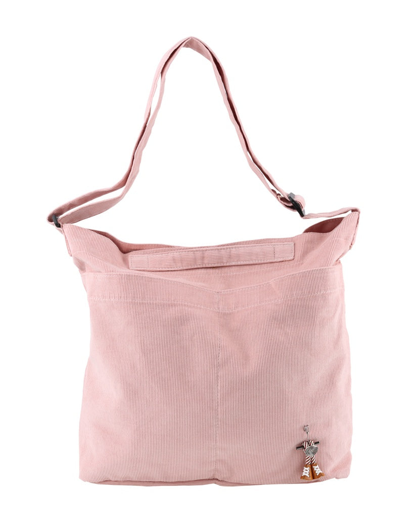 Pink Unisex Corduroy Crossbody Bags