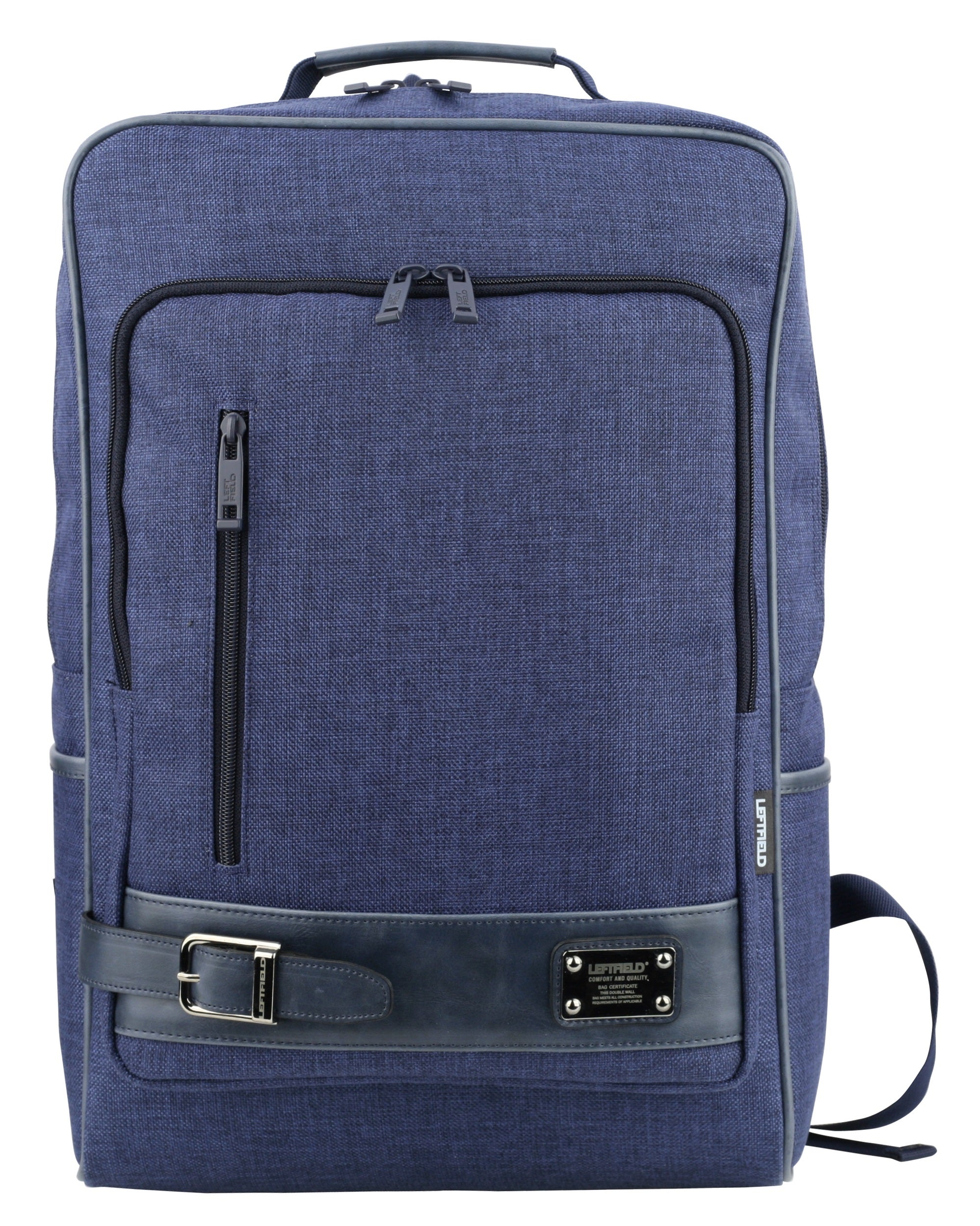 Navy Blue Canvas Casual Daypacks Laptop Backpacks