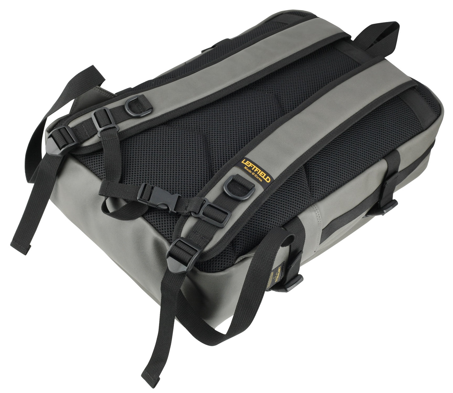 Grey Faux Leather Square Backpacks