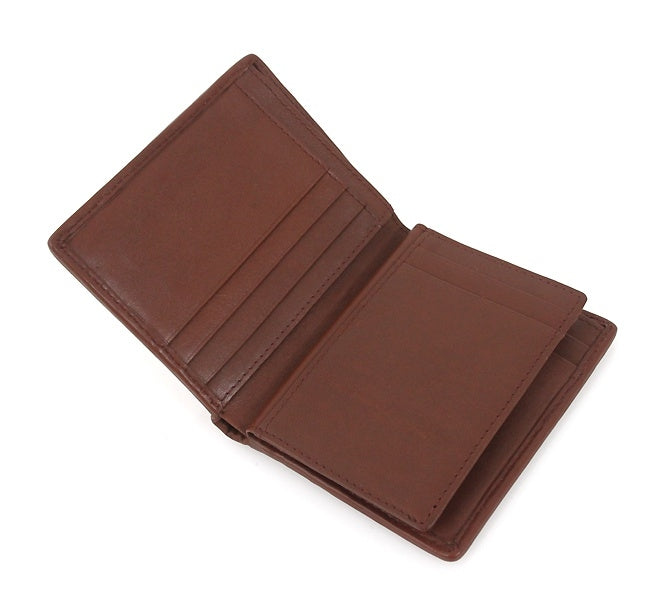 Brown Braided Genuine Leather Bifold Wallets