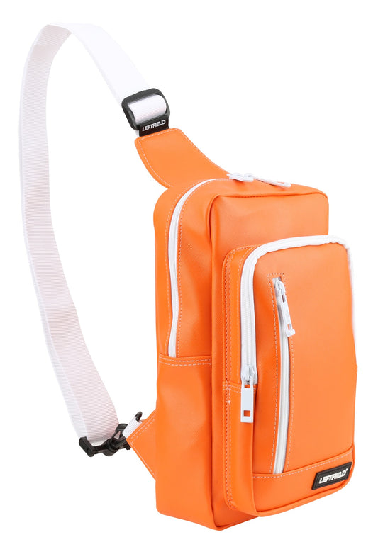 Orange Faux Leather Messengers Sling Bags