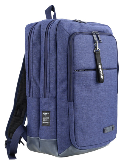 Navy Blue Square Canvas School Laptop Backpacks Bags