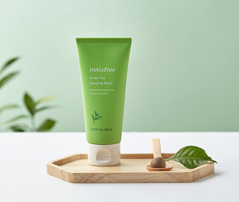 innisfree Green Tea Sleeping Mask 80ml Korean Skincare Cosmetics moisture hydration Face rich amino acids