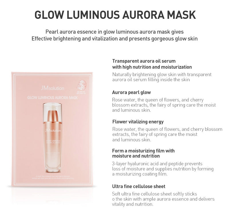 JM Solution Glow Luminous Aurora Masks 10 Sheets