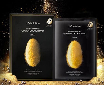 JM Solution Water Luminous Golden Cocoon Masks Black 10 Sheets