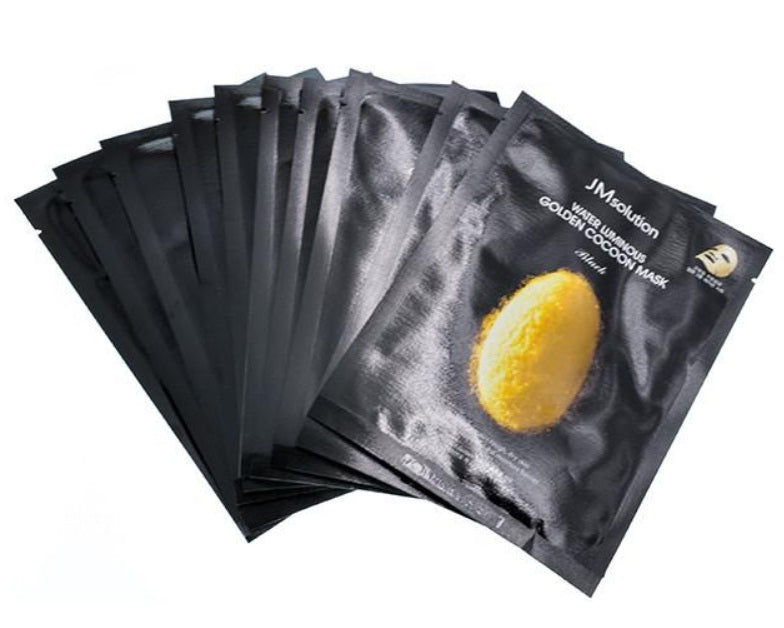 JM Solution Water Luminous Golden Cocoon Masks Black 10 Sheets