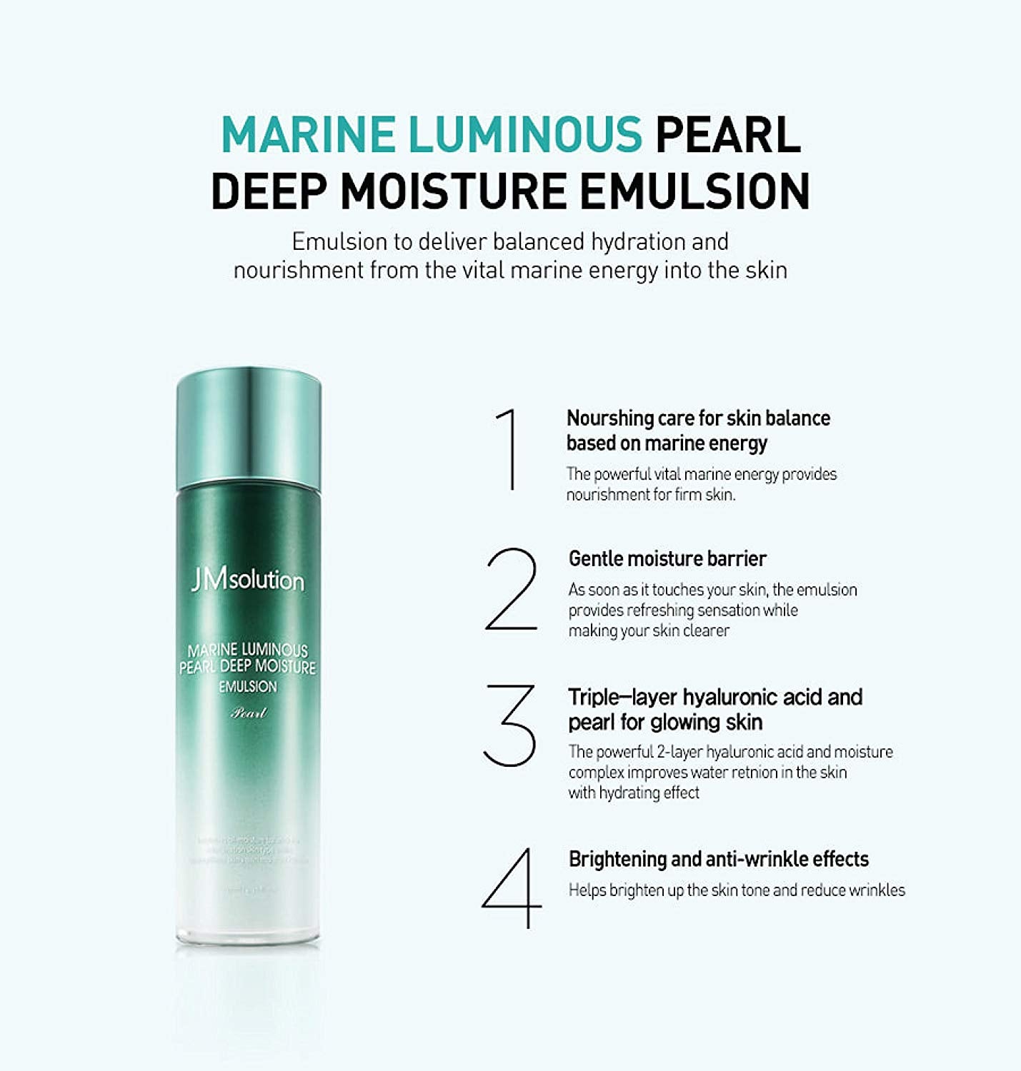 JMsolution Marine Luminous Pearl Deep Moisture Skin Toner Emulsion Sets