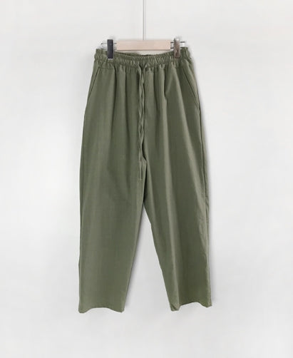 Cropped Linen Wide Pants Korean Mens Fashion Summer Season Casual