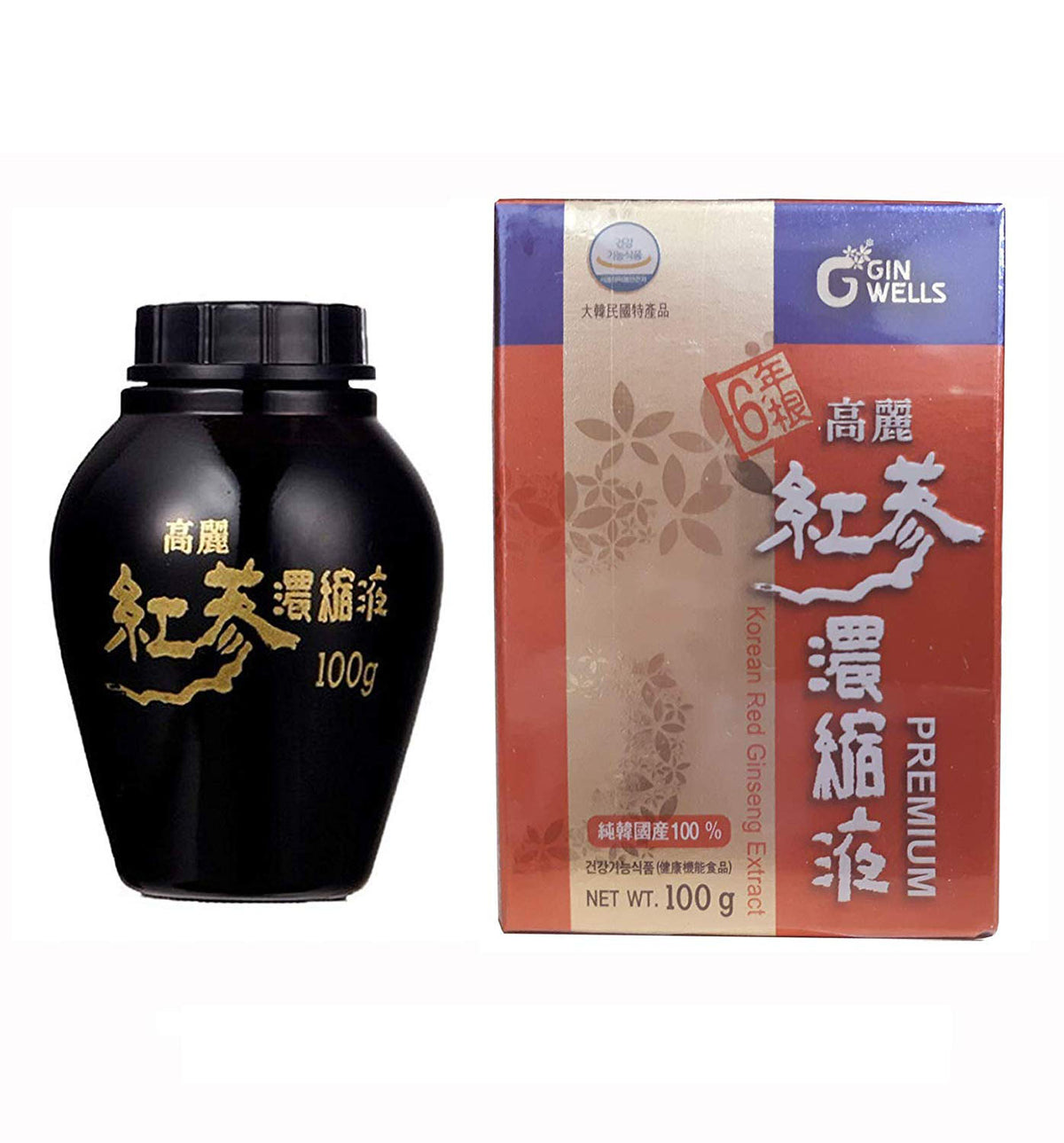 Ginwells PREMIUM 6 Years Korean Red Ginseng Extract 100g Health Foods