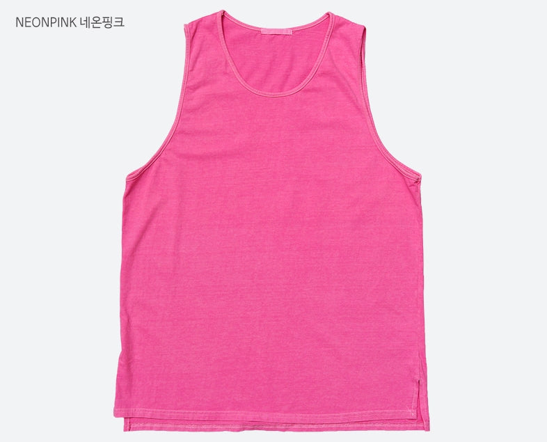 Pigment Washed Loose Fit Sleeveless Tops Korean Fashion Summer Casual