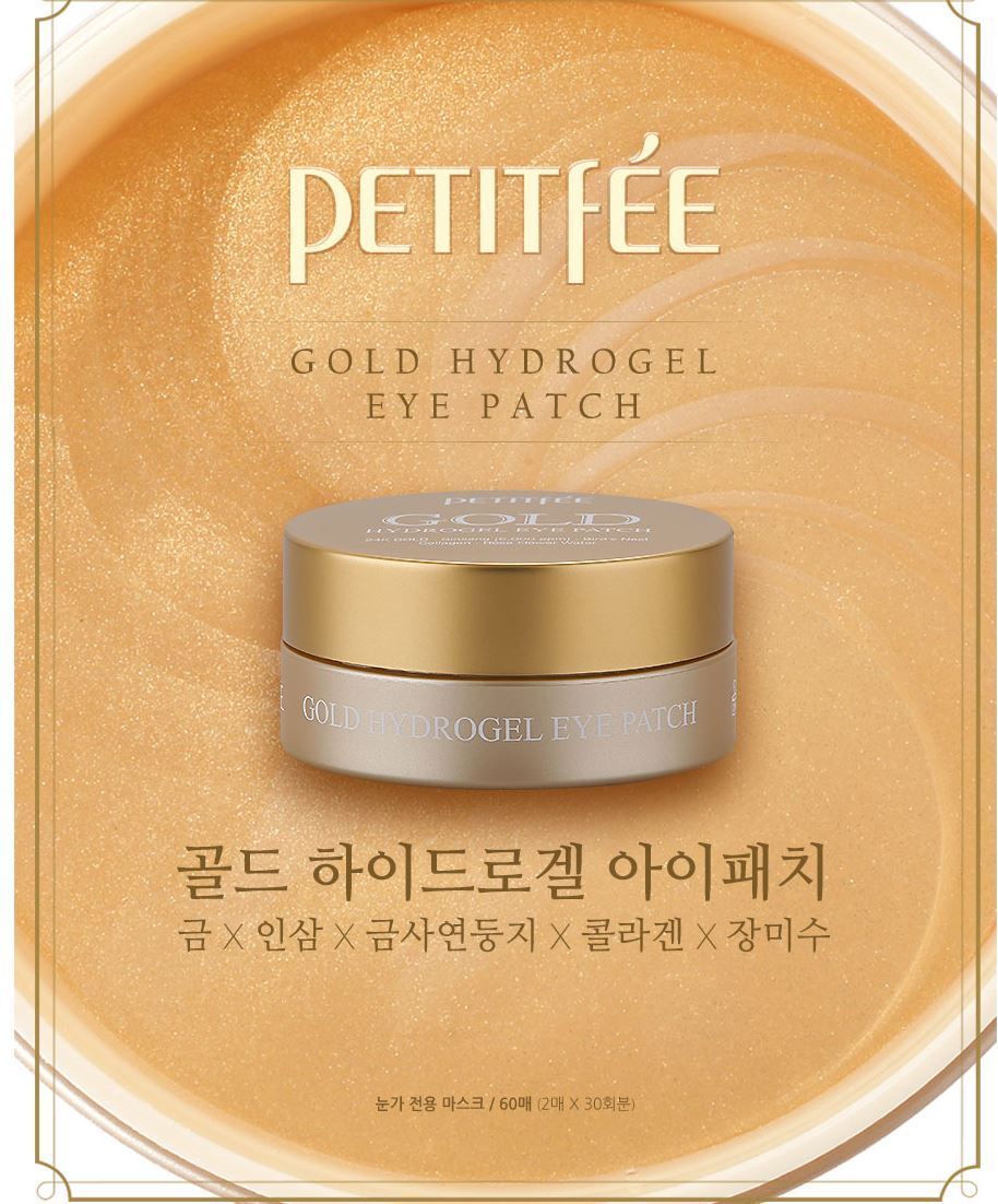 PETITFEE Gold Hydrogel Eye Patches 60 Pads Korean Beauty Cosmetics