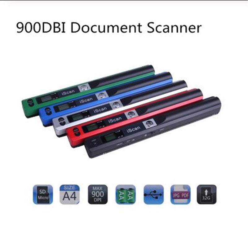 iScan Mini Portable Scanner 900DPI LCD Display JPG/PDF Format Document Image