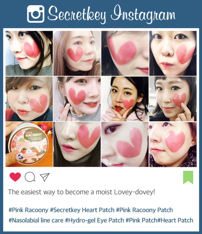 [Secret Key] Pink Racoony Hydro Gel Eye&Cheek Patch 30set (1.1gx60p)