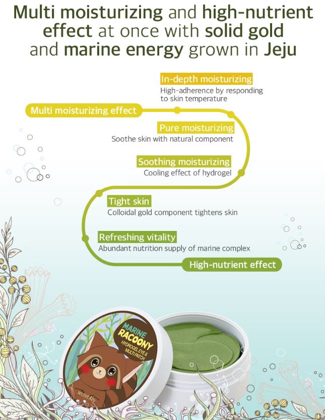 [Secret Key] Marine Racoony Hydro Gel EyeMulti Patch 90g (60packs) Korean