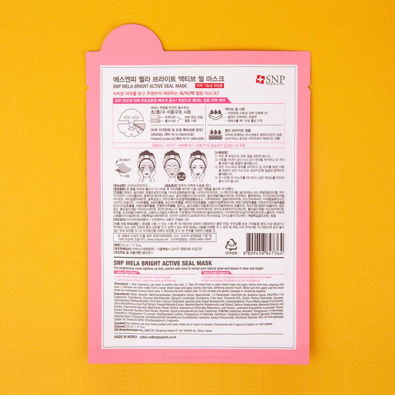 SNP Mela Bright Active Seal Mask (5 sheets) [ Made in Korea ]