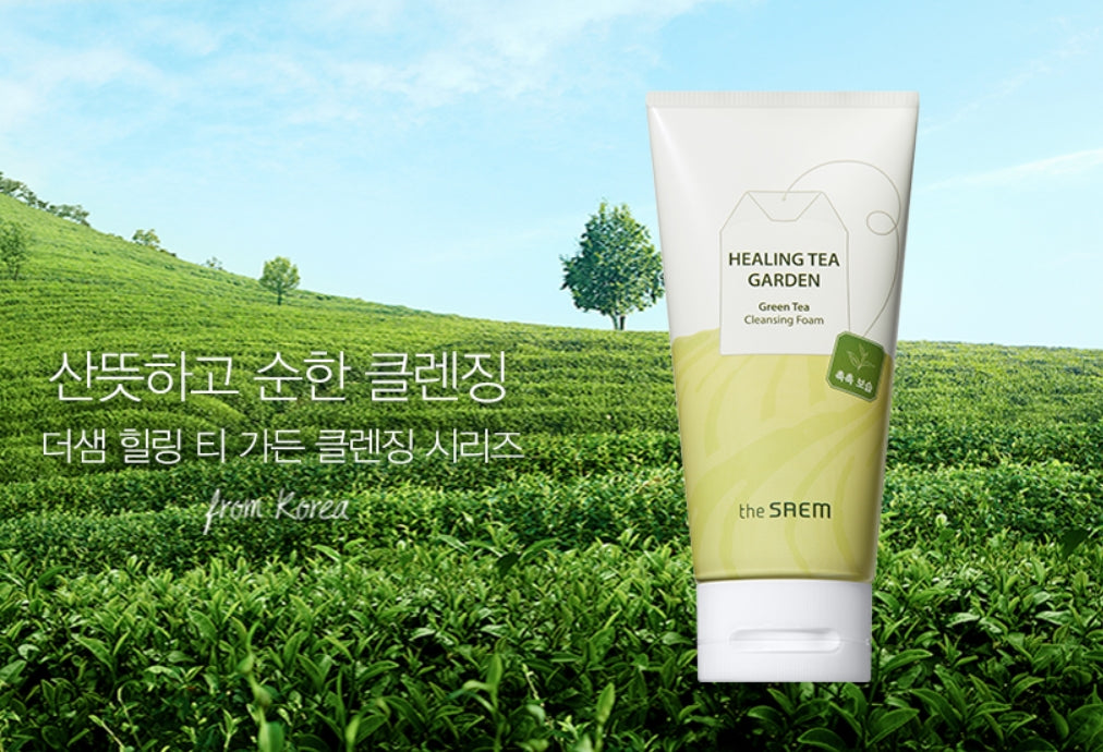 the SAEM Healing Tea Garden Green Tea Cleansing Foam 150ml Korean Face