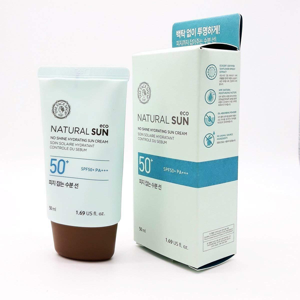 THE FACE SHOP Natural Sun Eco No Shine Hydrating Sun Creams (50ml) SPF50+/PA+++