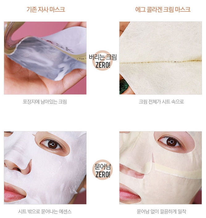 TOO COOL FOR SCHOOL Egg Collagen Cream Masks 5 sheets